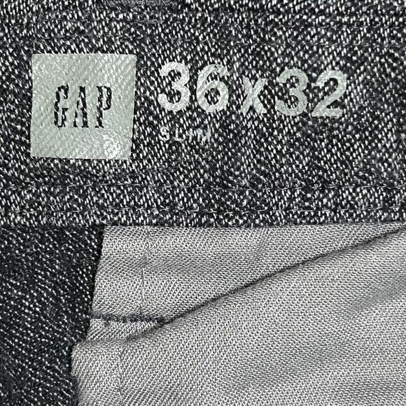 GAP Slim Vintage Chino Pants Men's FIT 36.5x30 Gray TAG 36x32 Flat Front Cotton - Picture 4 of 12